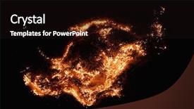  Presentation with flame - Slide set enhanced with magma - burning flame on black background background and a black colored foreground