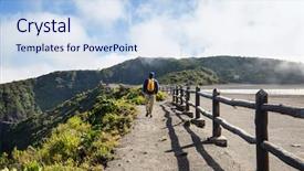  Presentation with central america - Theme consisting of magma - hike to irazu volcano background and a sky blue colored foreground