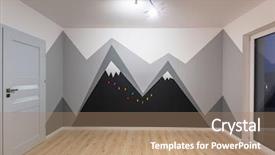  Presentation with magnet - Slides featuring magnet board - kids bedroom with mountains chalkboard background and a coral colored foreground