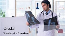  Presentation with pale male hawk - Presentation theme with magnet board - young handsome male radiologist background and a lemonade colored foreground