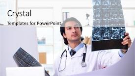  Presentation with male nurses day - Audience pleasing presentation theme consisting of magnet board - young handsome male radiologist backdrop and a white colored foreground