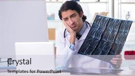  Presentation with radiologist - Audience pleasing presentation consisting of magnet board - young handsome male radiologist backdrop and a lemonade colored foreground