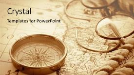  Presentation with vintage compass - Slide set featuring magnet earth - compass and glasses on vintage background and a lemonade colored foreground