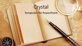  Presentation with magnet - Presentation theme consisting of magnet earth - old book on a treasure background and a lemonade colored foreground