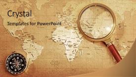  Presentation with treasure map - Slide deck consisting of magnet earth - old brass compass background and a yellow colored foreground