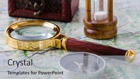  Presentation with magnet - Beautiful PPT theme featuring magnet earth - travel concept with compass backdrop and a light gray colored foreground