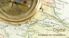  Presentation with map vintage - Beautiful presentation featuring magnet earth - vintage 1907 copyright-expired map showing backdrop and a soft green colored foreground