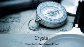  Presentation with navigation compass - Cool new slides with magnet earth - vintage compass and old navigation backdrop and a light blue colored foreground