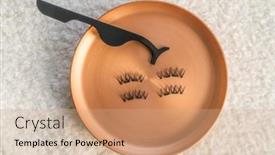  Presentation with eyelashes - Presentation theme with magnetic-eyelashes-with-applicator-fake background and a coral colored foreground