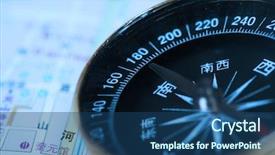  Presentation with compass map - Cool new presentation theme with magnetic field - compass on map backdrop and a ocean colored foreground