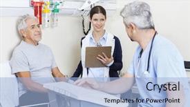  Presentation with rehab - Cool new slides with magnetic field - physiotherapist and patient looking backdrop and a light blue colored foreground