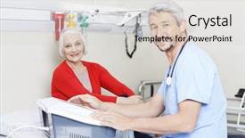  Presentation with electromagnetic - Audience pleasing PPT theme consisting of magnetic field - physiotherapist using electromagnetic machine backdrop and a light gray colored foreground