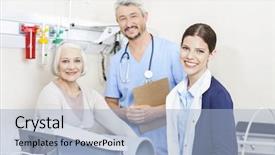  Presentation with patient care and weight loss - Colorful PPT layouts enhanced with magnetic field - smiling physiotherapists and female patient backdrop and a light blue colored foreground