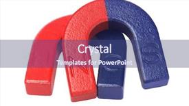  Presentation with banoffee pie cake on white - Slides enhanced with magnetic field - two pieces of horseshoe magnets background and a ocean colored foreground