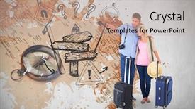  Presentation with compass map - Presentation design enhanced with magnetic field earth - attractive young couple ready background and a soft green colored foreground