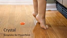  Presentation with refrigerator - Presentation theme having foot children - feet of caucasian toddler boy background and a  colored foreground