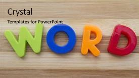  Presentation with wood and sparkle - Colorful presentation theme enhanced with word closeup on wood background backdrop and a  colored foreground