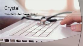  Presentation with imaging - Presentation theme enhanced with accessories carcanet chain on a white background background and a white colored foreground