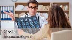  Presentation with computer tomography - PPT theme having magnetic resonance imaging - young doctor looking at computer background and a soft green colored foreground