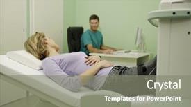  Presentation with mri - Audience pleasing PPT layouts consisting of magnetic resonance imaging - young woman receiving mri scan backdrop and a  colored foreground