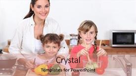  Presentation with children brain power - Colorful presentation design enhanced with microwave oven - cooking with children backdrop and a  colored foreground