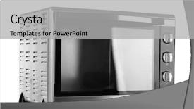  Presentation with isolated paw prints over white - Slide set with kitchen oven isolated on white background and a light gray colored foreground