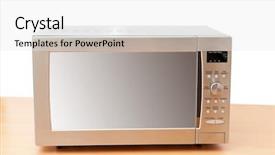  Presentation with solar oven - Audience pleasing slides consisting of microwave oven on the table backdrop and a white colored foreground