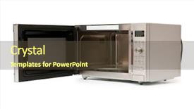  Presentation with solar oven - Colorful PPT theme enhanced with microwave oven on the table backdrop and a tawny brown colored foreground