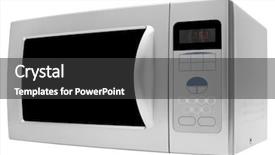  Presentation with modern - Slides having modern microwave stove background and a dark gray colored foreground