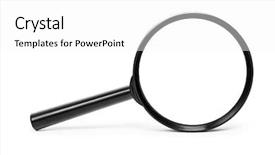 Presentation with magnifying glass - Slides enhanced with magnification - magnifying glass on white background background and a white colored foreground