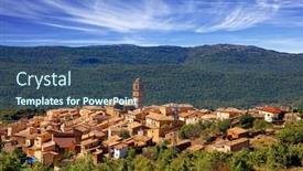  Presentation with nature village - Presentation theme having magnificent-aguero-village background and a  colored foreground