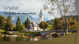  Presentation with white snow - PPT layouts having magnificent-alpine-lake-of-glacial background and a lemonade colored foreground