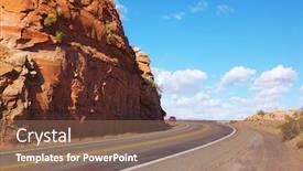  Presentation with sandstone - Colorful theme enhanced with magnificent american road among rocks of red sandstone backdrop and a violet colored foreground