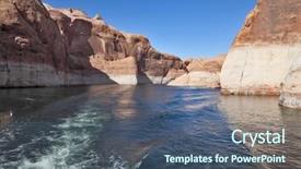  Presentation with powell river - Presentation consisting of magnificent and picturesque lake powell background and a ocean colored foreground