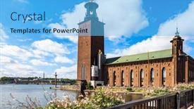  Presentation with architecture city - Slides with magnificent-architecture-of-the-city background and a  colored foreground