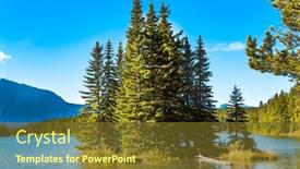  Presentation with summer trees - Slide set with magnificent-banff-park-the-rocky background and a tawny brown colored foreground