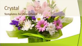  Presentation with red white blue - Amazing theme having magnificent bouquet on a white backdrop and a soft green colored foreground