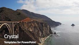  Presentation with bridge engineering - Colorful slides enhanced with magnificent bridge on a coastal backdrop and a tawny brown colored foreground
