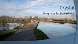  Presentation with canal - Cool new slides with magnificent-cacor-canal-bridge backdrop and a light blue colored foreground