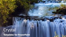  Presentation with river forest - Amazing theme having magnificent-cascade-of-waterfalls backdrop and a ocean colored foreground
