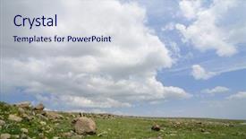  Presentation with green mountains - Slides enhanced with magnificent cloudy sky in armenia background and a lemonade colored foreground