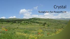  Presentation with green mountains - Amazing slide set having magnificent cloudy sky in armenia backdrop and a light blue colored foreground