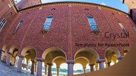  Presentation with city - Presentation theme with magnificent-colonnade-of-the-city background and a  colored foreground