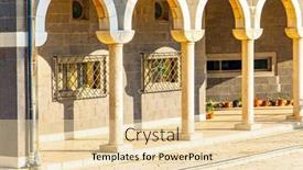  Presentation with easter resurrection - Presentation enhanced with magnificent-colonnade-surrounds-the-monastery background and a lemonade colored foreground