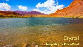 Presentation with boat tourism - Presentation with magnificent-colorado-river-wide-river background and a tawny brown colored foreground