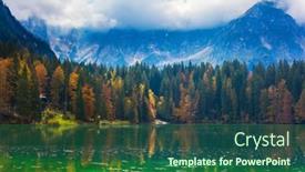  Presentation with green lake - Slides consisting of magnificent-colors-of-autumn-lake background and a ocean colored foreground