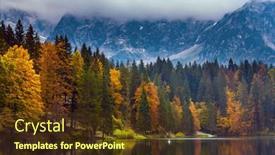  Presentation with green lake - Amazing slide set having magnificent-colors-of-autumn backdrop and a tawny brown colored foreground
