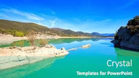  Presentation with water dam - PPT theme consisting of magnificent-dam-collects-the-water background and a teal colored foreground