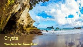  Presentation with pacific - Slide deck with magnificent-fantastic-cathedral-cave background and a tawny brown colored foreground