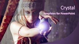  Presentation with magic ball - Audience pleasing presentation theme consisting of magnificent fortune teller holding crystal backdrop and a wine colored foreground